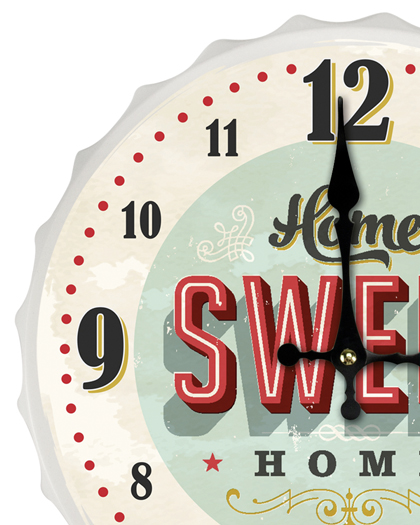 Contento Wanduhr Crowns aus Metall mit Druckmotiv