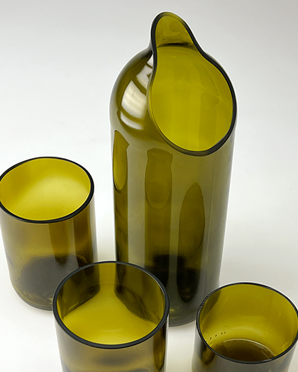 Contento Upcycle! Trinkgläser & Karaffe aus gebrauchten Weinflaschen